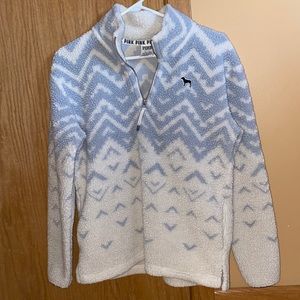 VS PINK Sherpa Quarter Zip Pullover